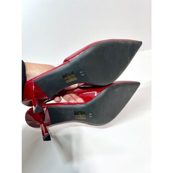 JEFFREY CAMPBELL Size 9.5 Gambol Slingback Pointed Toe Pump In Cherry Red Patent - Picture 12 of 13